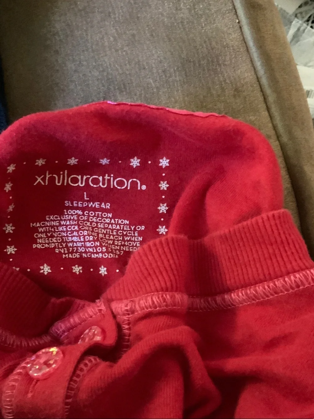 Xhilaration Girls' Bright Red Long-Sleeve Pajama Top